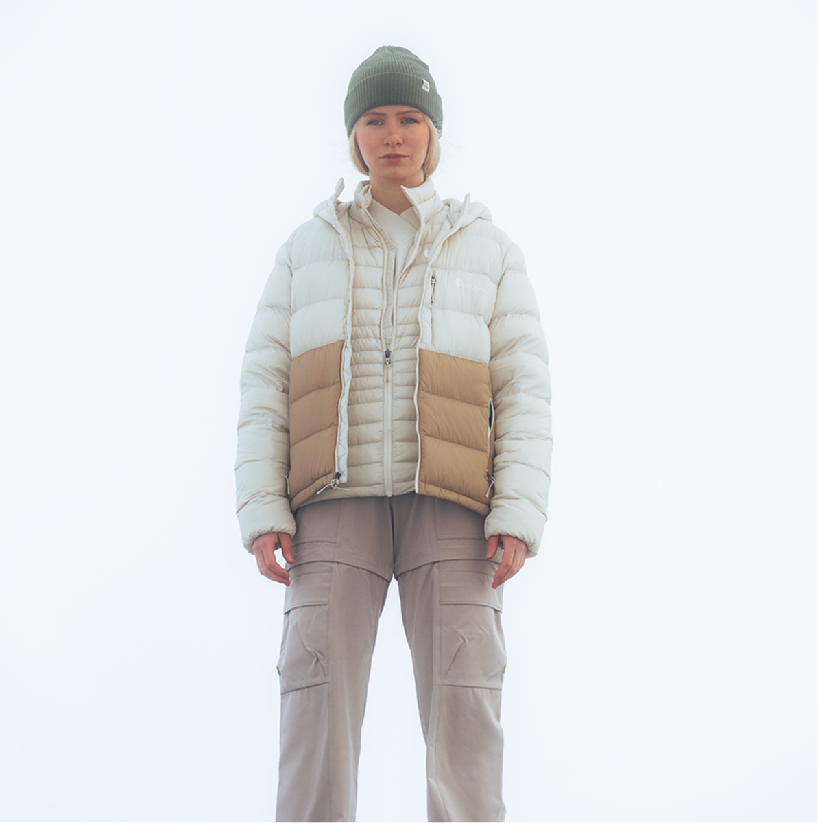 Fuego Max Down Hooded Jacket - Women's - Cream/Khaki - US 8924