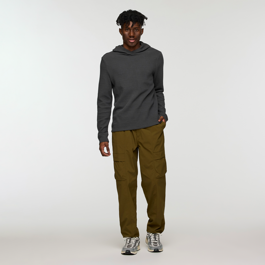 Atajo Long-Sleeve Waffle Hoodie - Men's - Charcoal - US 8178