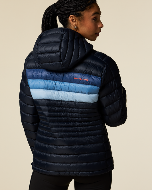 Fuego Down Hooded Jacket - Women's - Carbon Stripes - US 5819