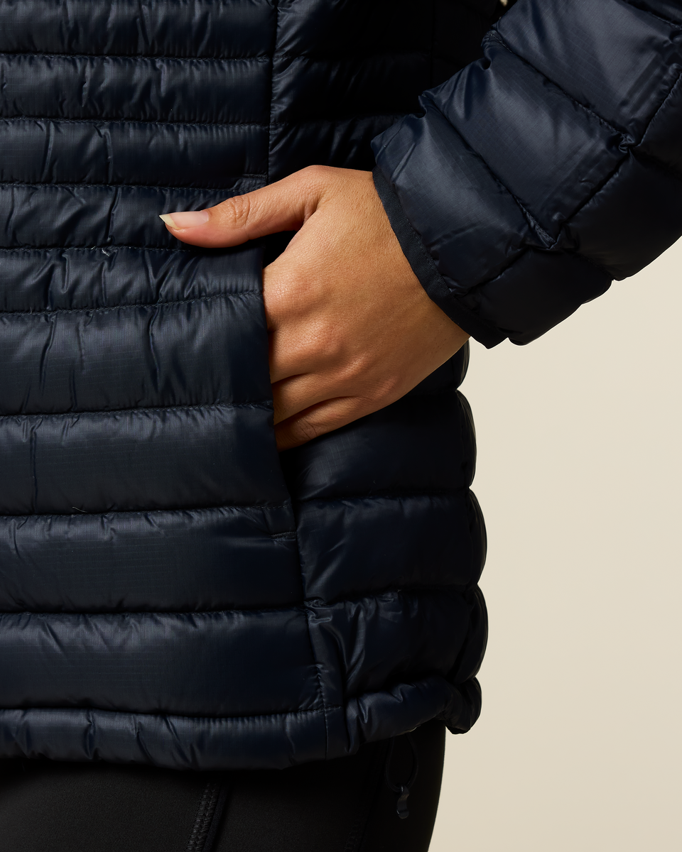 Fuego Down Hooded Jacket - Women's - Carbon Stripes - US 5819
