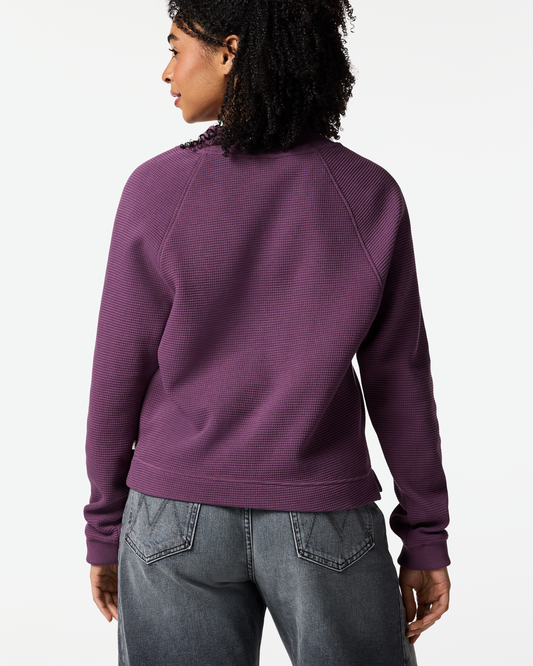 Atajo Long-Sleeve Waffle V-Neck - Women's - Mystic - US 7899