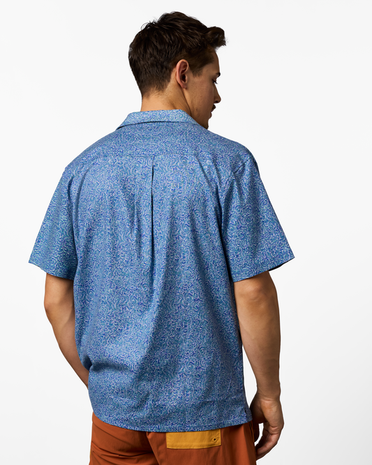 Afuera Button Up Shirt - Print - Men's - Cenotes Azure - US 9048