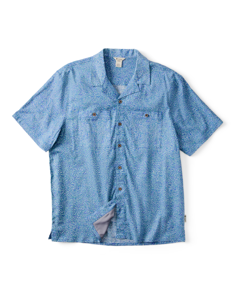 Afuera Button Up Shirt - Print - Men's - Cenotes Azure - US 9048