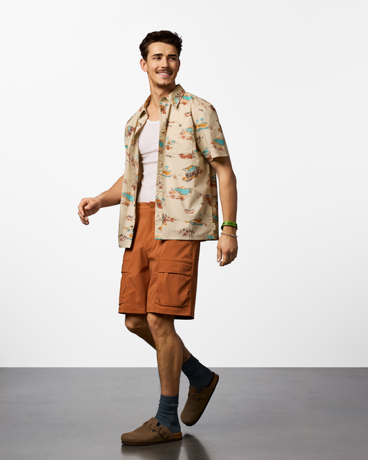 Estival Button Up Shirt - Print - Men's - Mt Cotopaxi Cream - US 1088