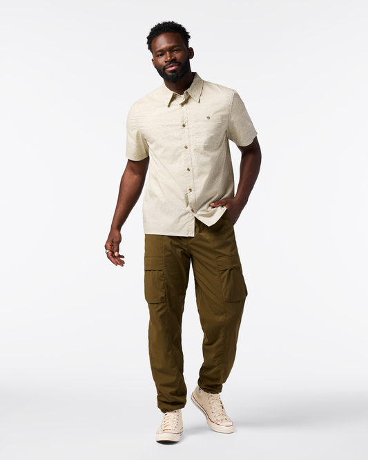 Estival Button Up Shirt - Print - Men's - Waves Mineral - US 1306