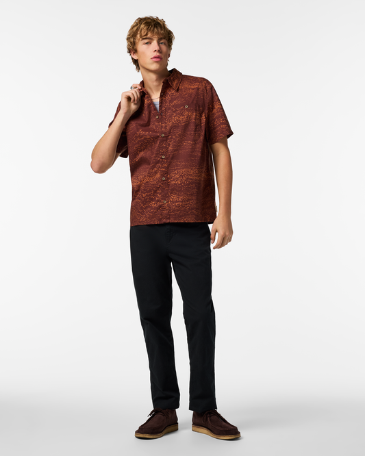 Estival Button Up Shirt - Print - Men's - Waves Sepia - US 3094