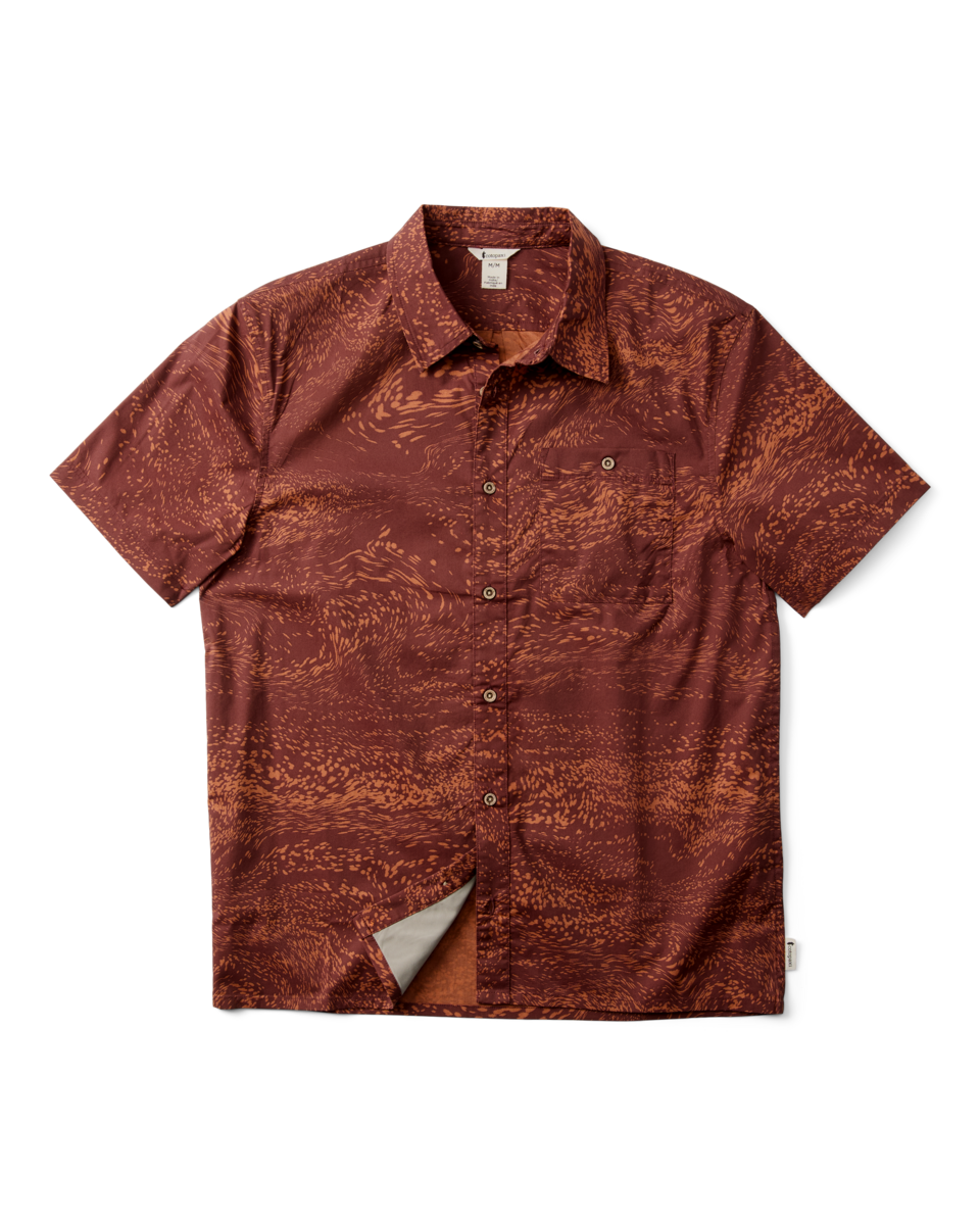 Estival Button Up Shirt - Print - Men's - Waves Sepia - US 3094