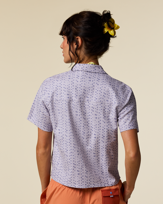 Afuera Button Up Shirt - Print - Women's - Shimmer Aster - US 9164