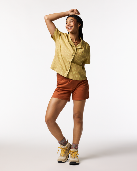 Afuera Button Up Shirt - Print - Women's - Shimmer Honeydew - US 7135