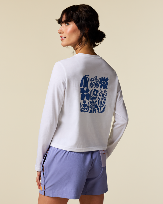 Flower Patch Long-Sleeve T-Shirt - Women's - White - US 6751
