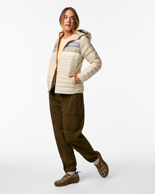Fuego Down Hooded Jacket - Women's - Cream Stripes - US 1251