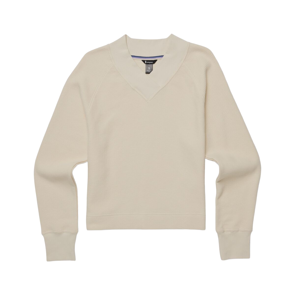 Atajo Long-Sleeve Waffle V-Neck - Women's - Cream - US 3840