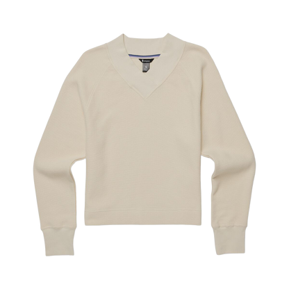 Atajo Long-Sleeve Waffle V-Neck - Women's - Cream - US 3840
