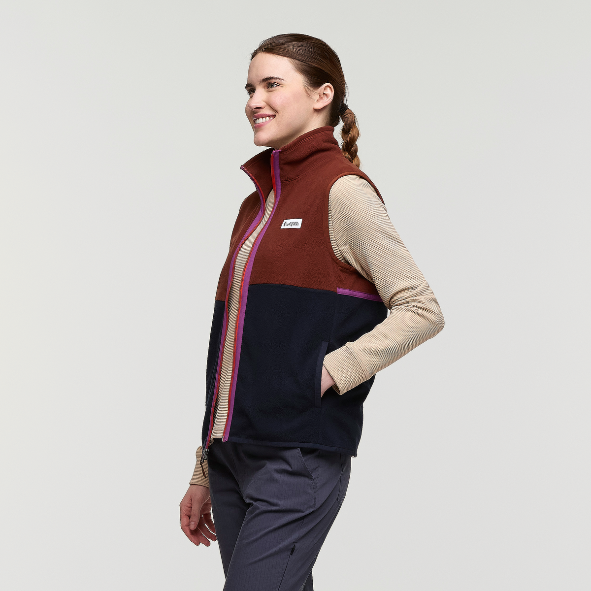 Amado Fleece Vest - Women's - Rusty/Carbon - US 8379