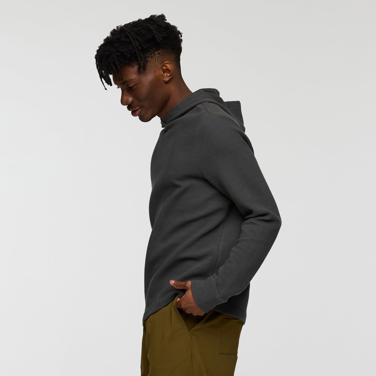Atajo Long-Sleeve Waffle Hoodie - Men's - Charcoal - US 3320