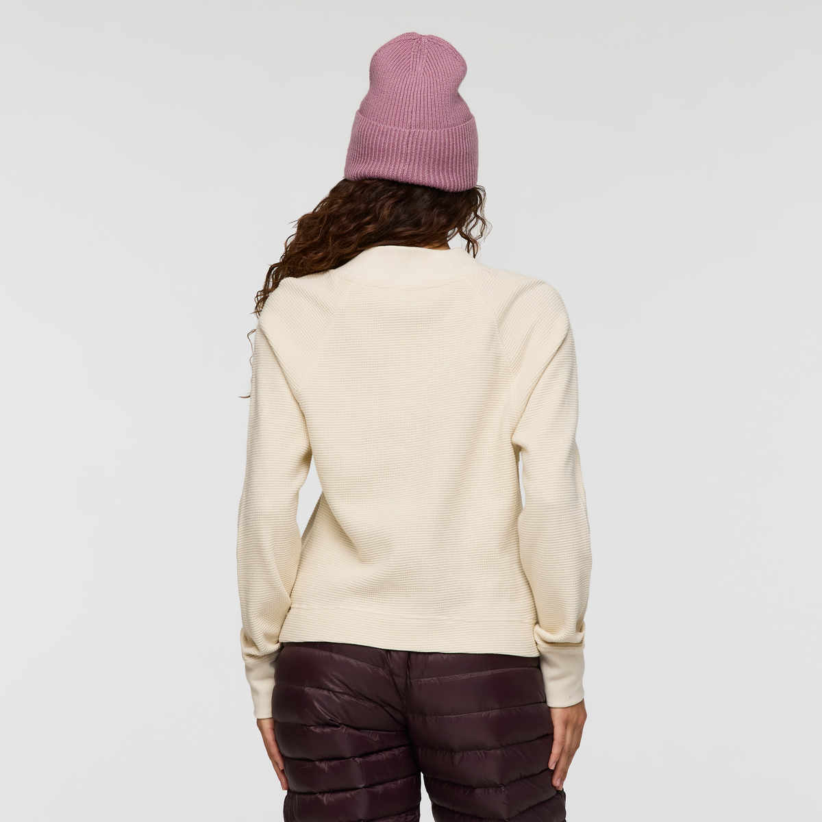 Atajo Long-Sleeve Waffle V-Neck - Women's - Cream - US 3840