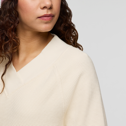 Atajo Long-Sleeve Waffle V-Neck - Women's - Cream - US 3840