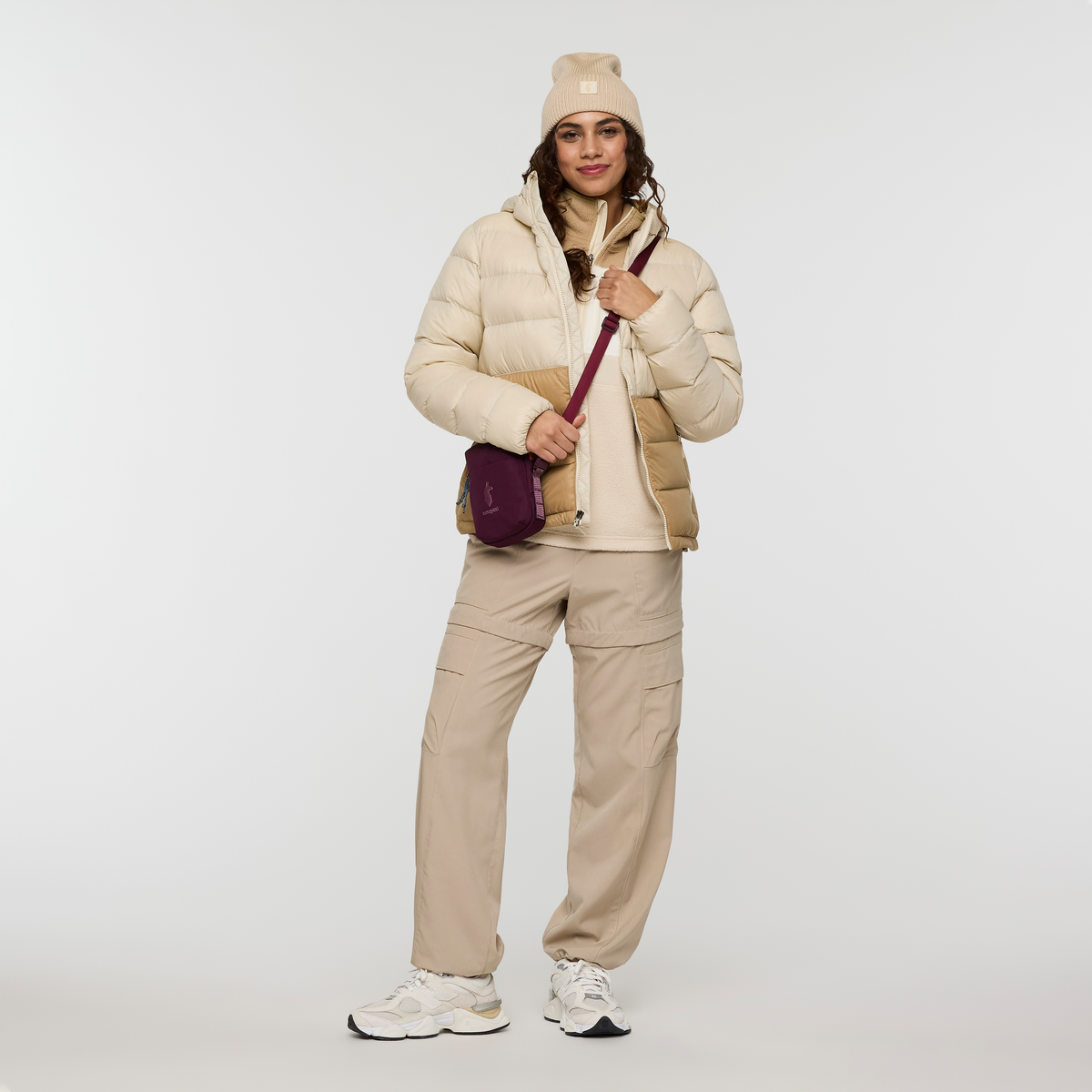 Fuego Max Down Hooded Jacket - Women's - Cream/Khaki - US 2042