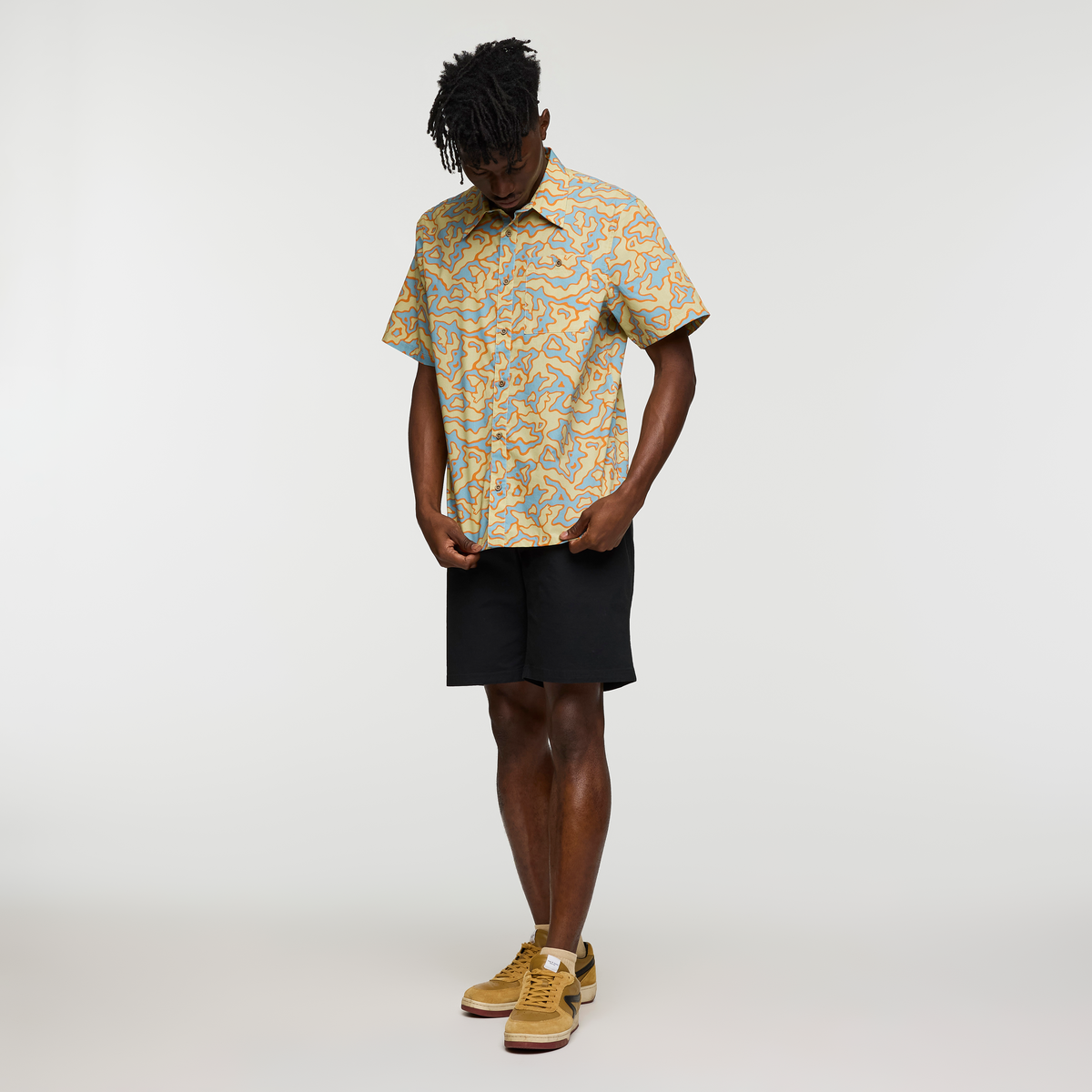 Estival Button Up Shirt - Print - Men's - Island Llama Grain - US 4767