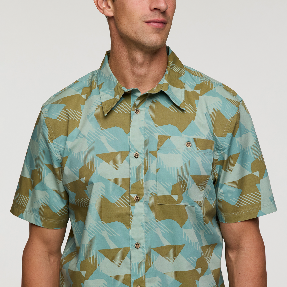 Estival Button Up Shirt - Print - Men's - Reflections Silver Leaf - US 5654