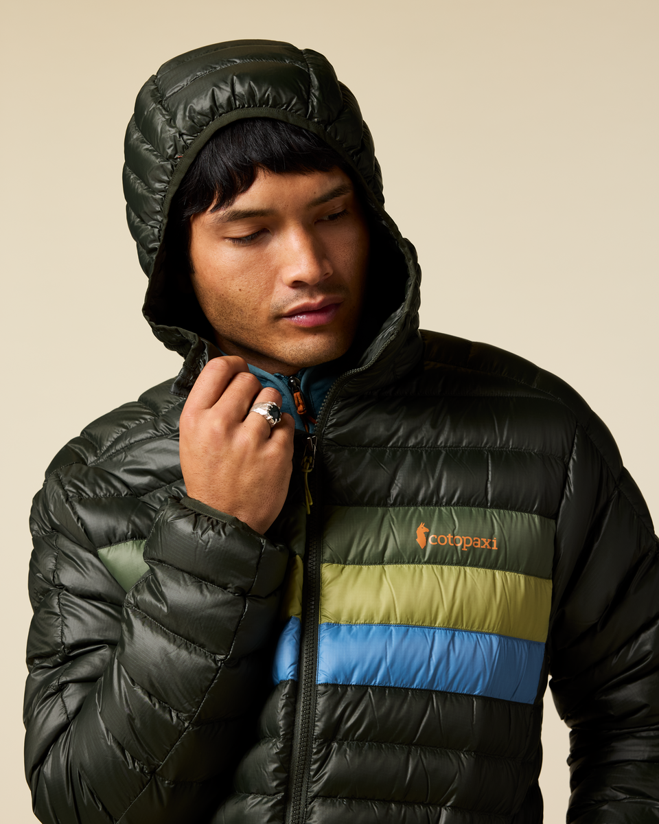 Fuego Down Hooded Jacket - Men's - Woods Stripes - US 7439