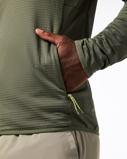 Otero Fleece Full-Zip Hooded Jacket - Men's - Fatigue - US 5376
