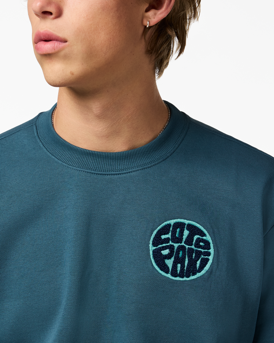 Trail To Sea Crew Sweatshirt - Men's - Ocean - US 1085