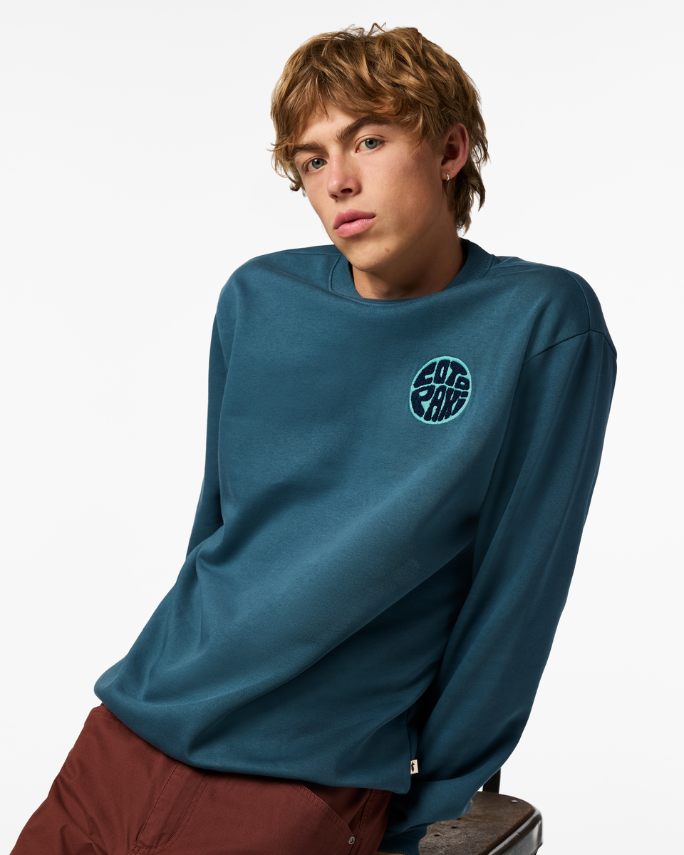 Trail To Sea Crew Sweatshirt - Men's - Ocean - US 1085