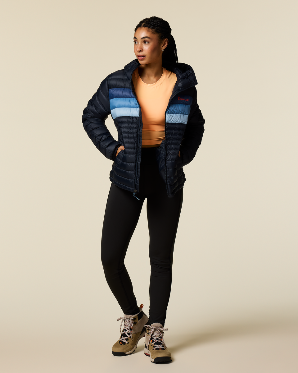 Fuego Down Hooded Jacket - Women's - Carbon Stripes - US 3813