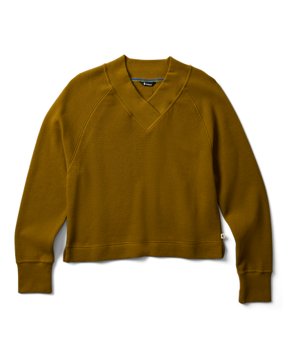 Atajo Long-Sleeve Waffle V-Neck - Women's - Log Cabin - US 3056