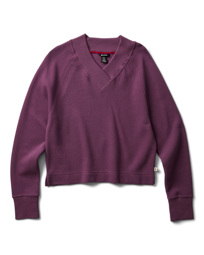Atajo Long-Sleeve Waffle V-Neck - Women's - Mystic - US 3071