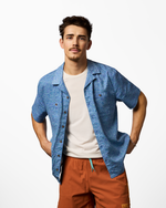 Afuera Button Up Shirt - Print - Men's - Cenotes Azure - US 2808