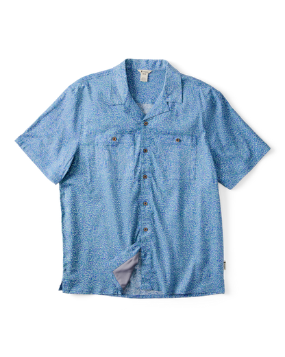 Afuera Button Up Shirt - Print - Men's - Cenotes Azure - US 2808