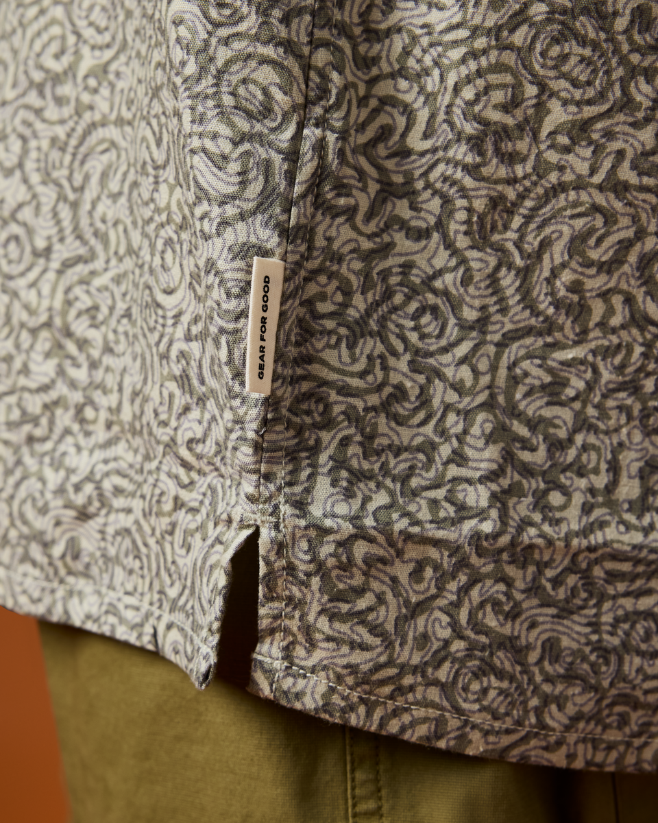Afuera Button Up Shirt - Print - Men's - Cenotes Mineral - US 4591