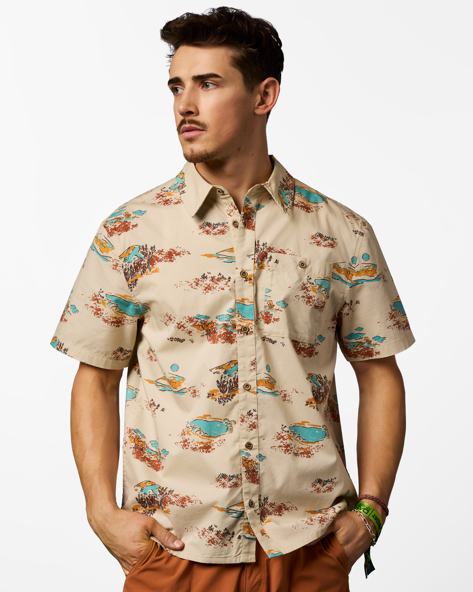 Estival Button Up Shirt - Print - Men's - Mt Cotopaxi Cream - US 6146