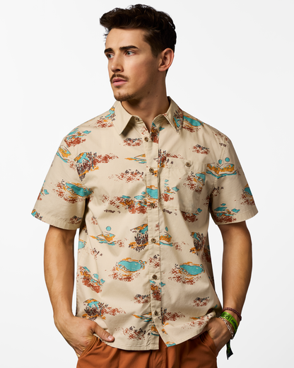 Estival Button Up Shirt - Print - Men's - Mt Cotopaxi Cream - US 6146