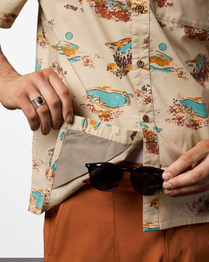 Estival Button Up Shirt - Print - Men's - Mt Cotopaxi Cream - US 6146
