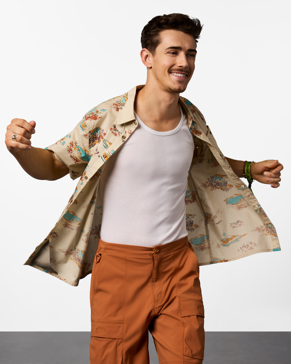 Estival Button Up Shirt - Print - Men's - Mt Cotopaxi Cream - US 6146