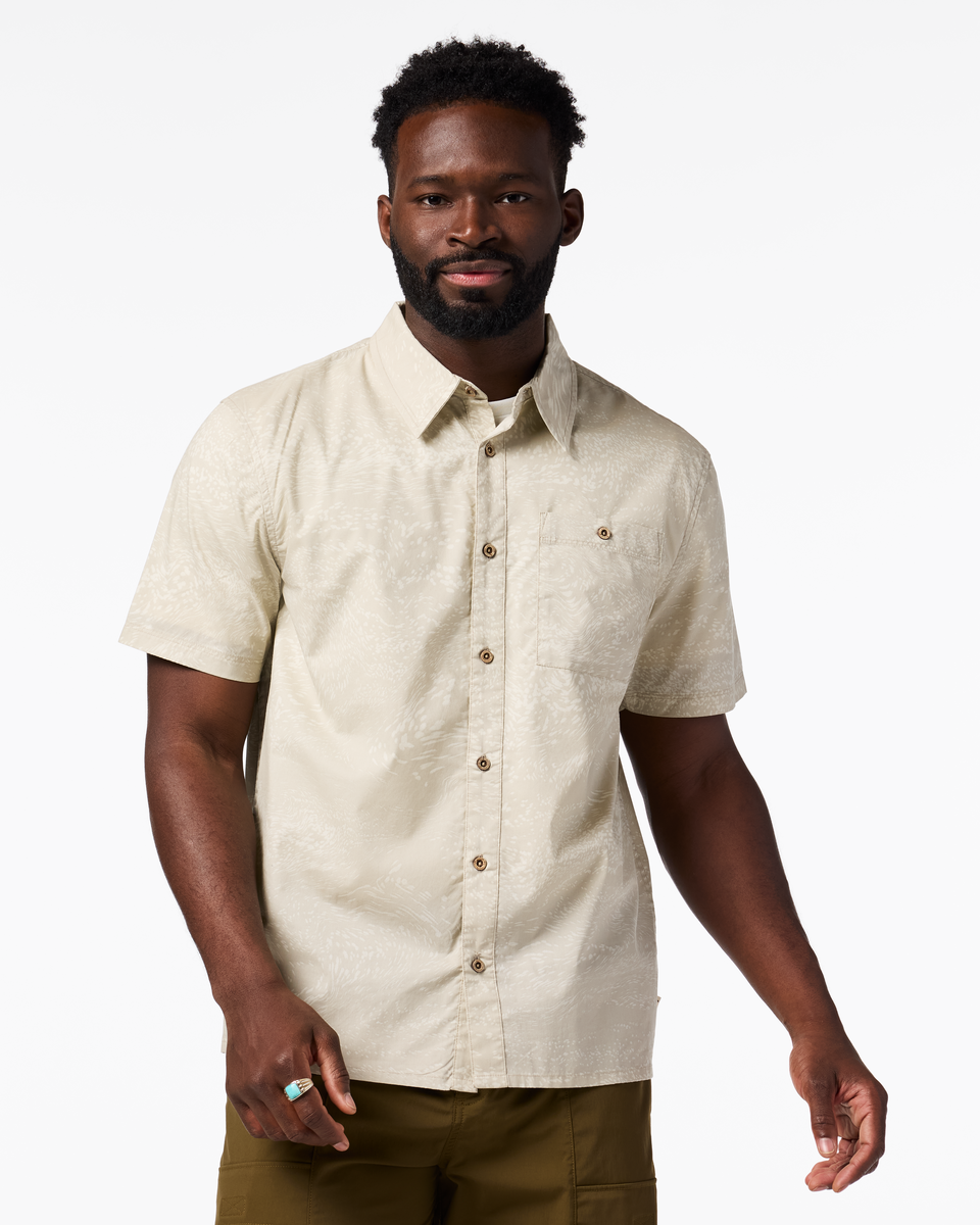 Estival Button Up Shirt - Print - Men's - Waves Mineral - US 3308