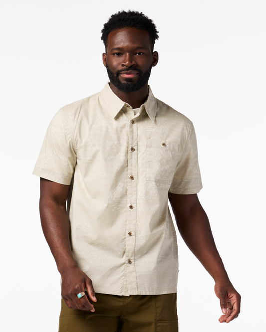 Estival Button Up Shirt - Print - Men's - Waves Mineral - US 3308