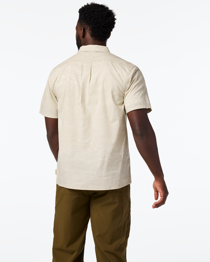 Estival Button Up Shirt - Print - Men's - Waves Mineral - US 3308
