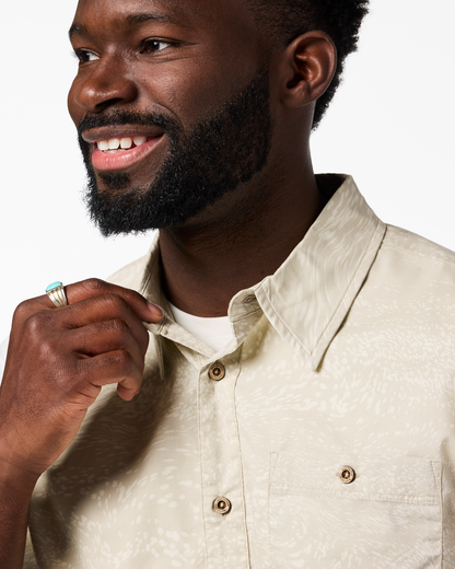 Estival Button Up Shirt - Print - Men's - Waves Mineral - US 3308