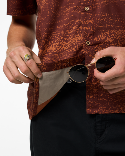 Estival Button Up Shirt - Print - Men's - Waves Sepia - US 8083