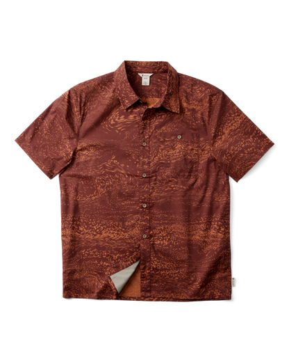 Estival Button Up Shirt - Print - Men's - Waves Sepia - US 8083