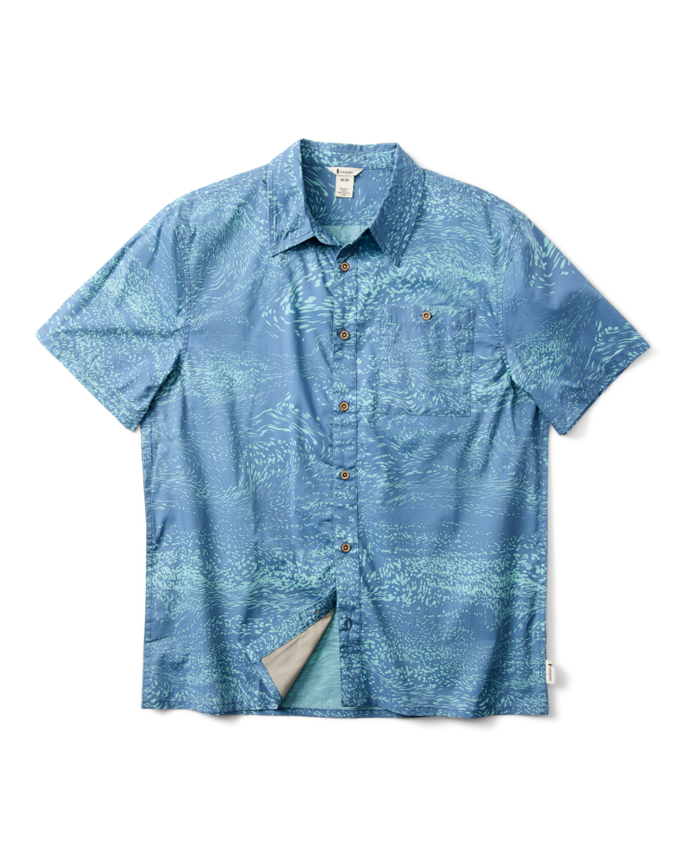 Estival Button Up Shirt - Print - Men's - Waves Steel Blue - US 4773