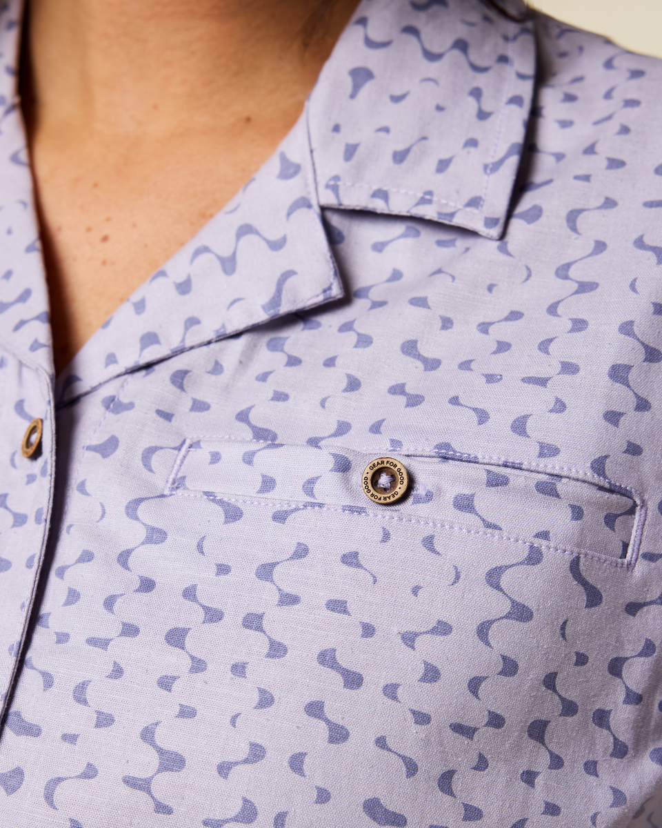 Afuera Button Up Shirt - Print - Women's - Shimmer Aster - US 3665