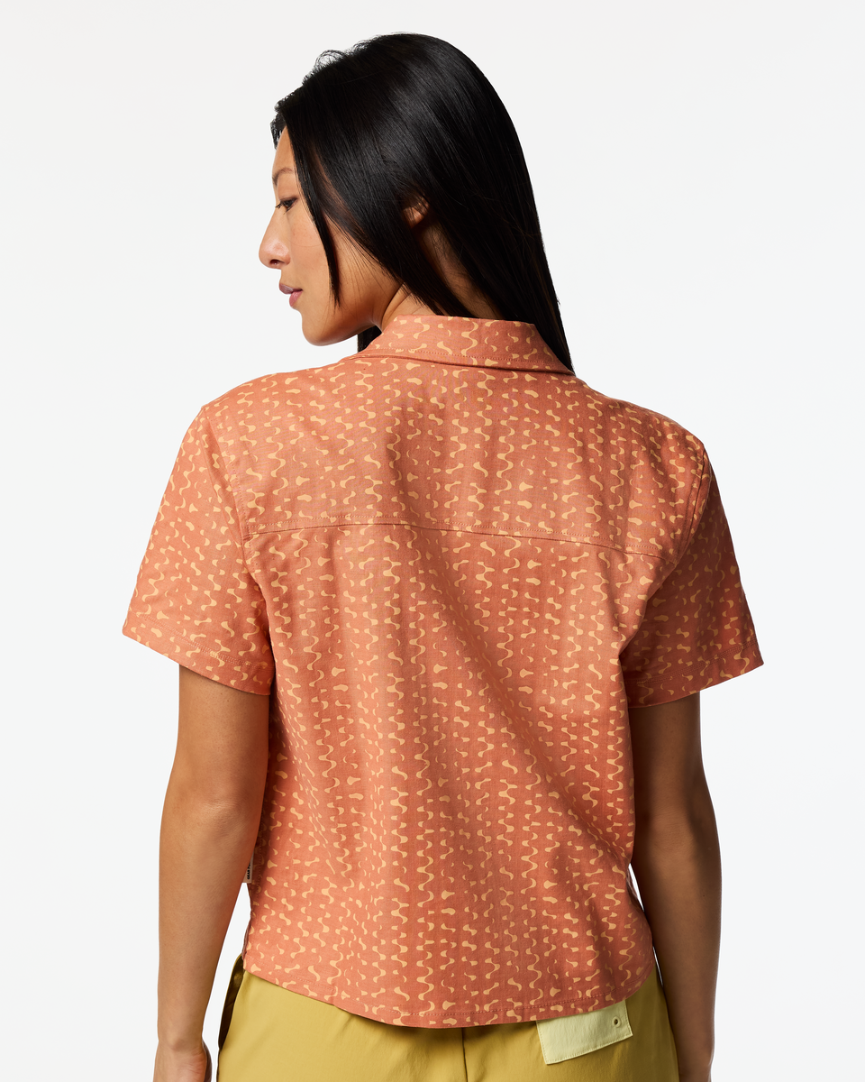 Afuera Button Up Shirt - Print - Women's - Shimmer Cantaloupe - US 1621