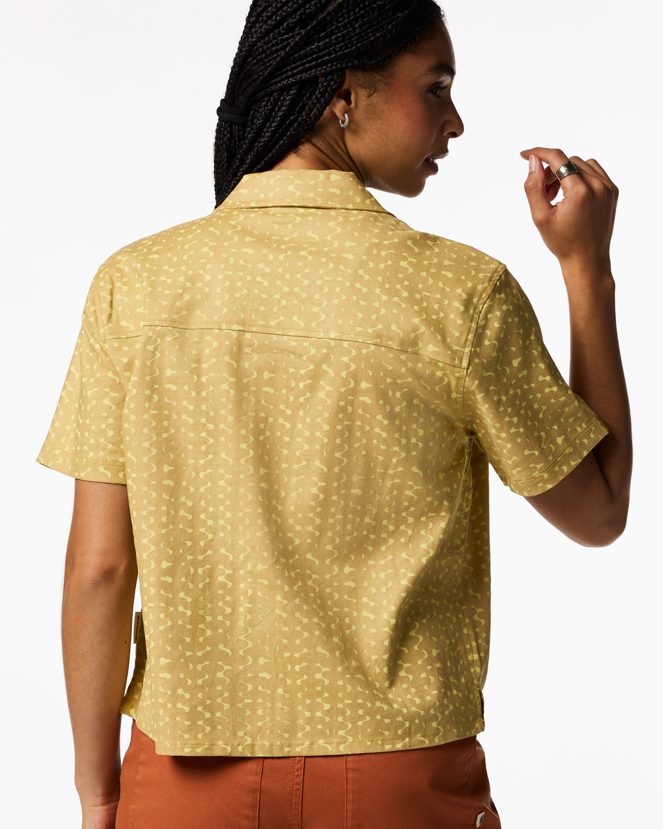 Afuera Button Up Shirt - Print - Women's - Shimmer Honeydew - US 7157