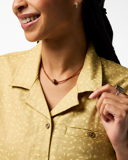 Afuera Button Up Shirt - Print - Women's - Shimmer Honeydew - US 7157