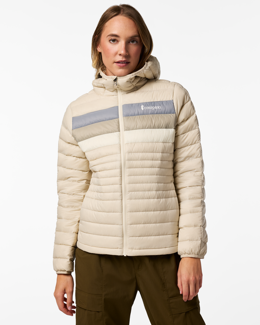 Fuego Down Hooded Jacket - Women's - Cream Stripes - US 5276